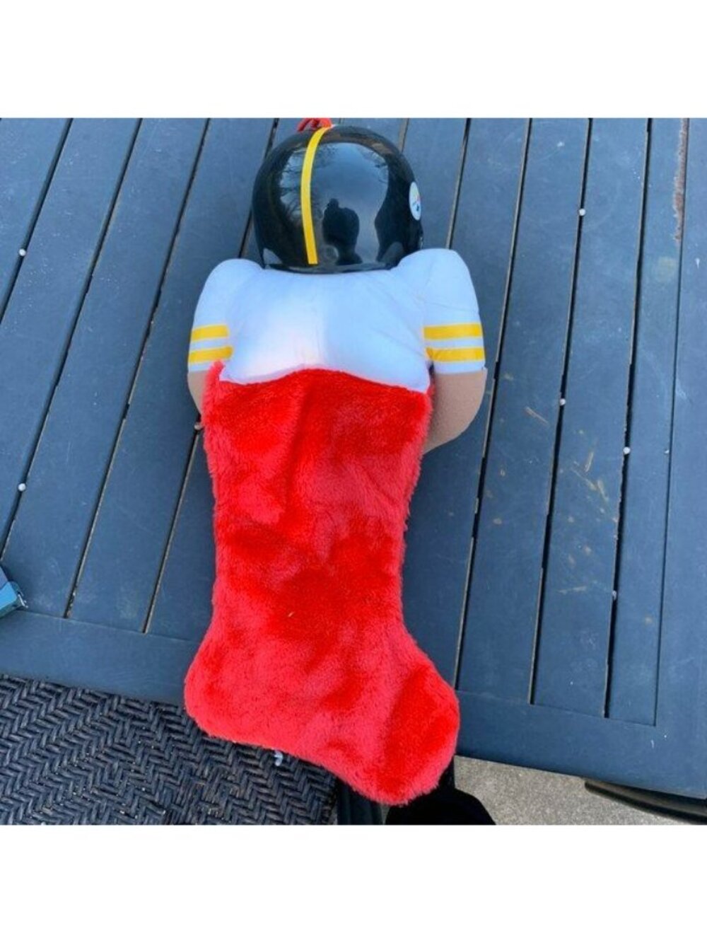 Pittsburgh Steelers Vintage Teddy Bear Football Christmas Stocking Plush 1994 - Picture 6 of 11
